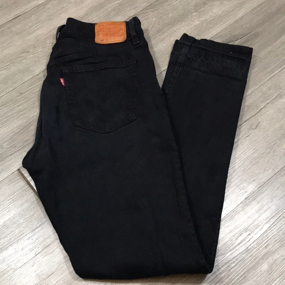 Levi’s Premium Quality Clothing 501s Black Button Fly Straight‎ Leg Jeans